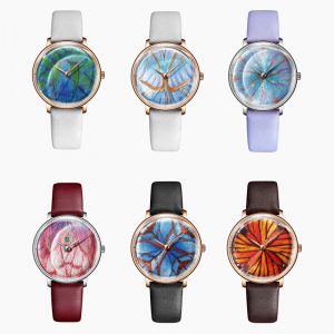 Women watch embroidery hand made traditional wristwatch simple stylish slim round cute watch delicate flower colorful