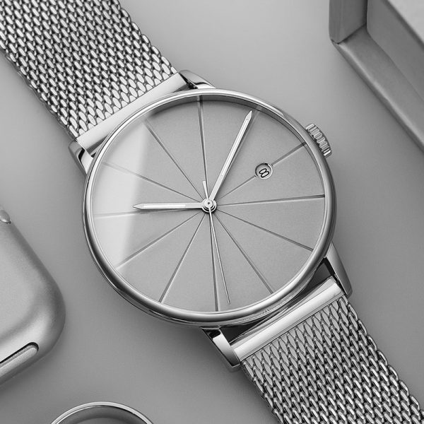 Men watch mechanical ultra thin simple minimalist Man wristwatch automatic round Man watch custom design - Image 2