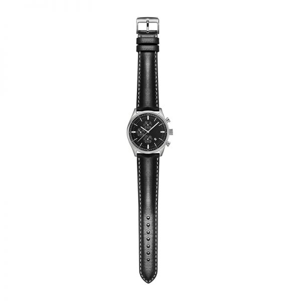 Men watches three eyes calendar quartz Man watch chronograph classic genuine leather Men wristwatch business high quality - Image 2