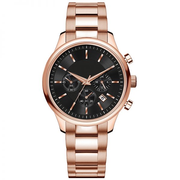 Men watch three eyes chronograph quartz Man watch small three needles calendar Men wristwatch stainless steel 24 hours - Image 2