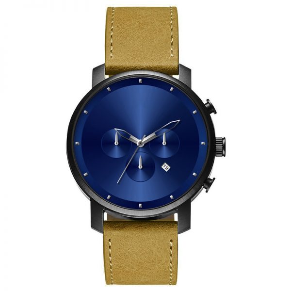 Men watch chronograph simple classic Man watch chronometer minimalist leather strap Men wristwatch latest - Image 3