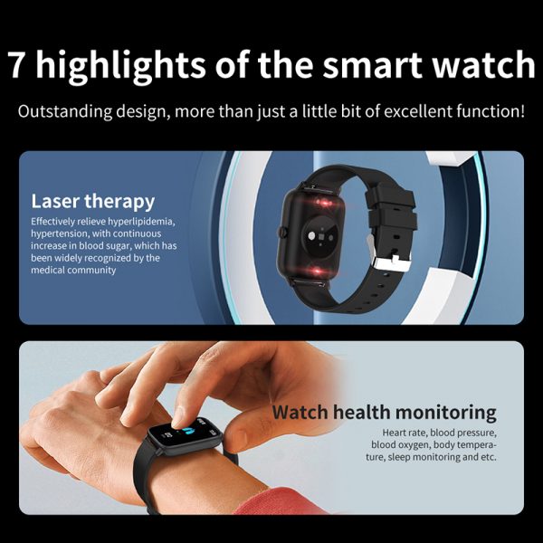 Smart watch slim rectangular sport square Custom OEM customized smartwatch Laser multifunctional health monitoring - Image 3