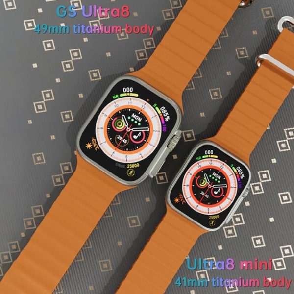 GS Ultra 8 mini smart watch 1.7 inch electronic Metallic smart watch 41mm slim sport Silicone GS Ultra 8 mini custom - Image 3