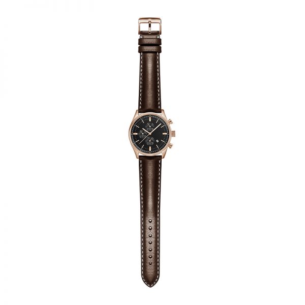 Men watches three eyes calendar quartz Man watch chronograph classic genuine leather Men wristwatch business high quality - Image 4