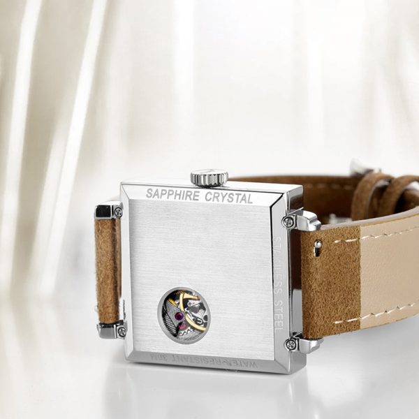 Automatic man watch square casual simple Mechanical man watch hollow out minimalist Custom logo OEM design man - Image 4