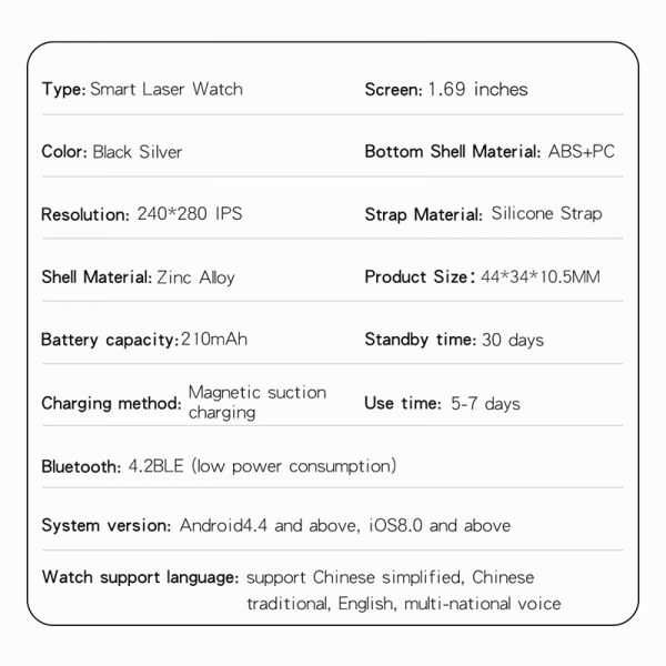 Smart watch slim rectangular sport square Custom OEM customized smartwatch Laser multifunctional health monitoring - Image 6