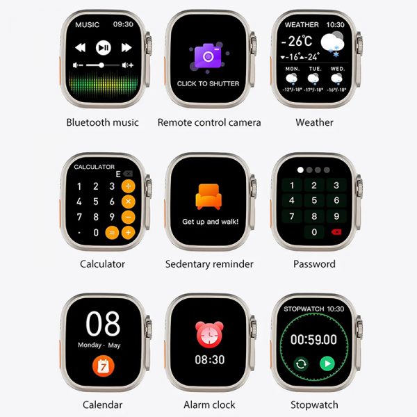 S8 Ultra 1.95 inch smart watch heart rate camera Best smart watch made in China stopwatch bluetooth Blood oxygen sleep - Image 6