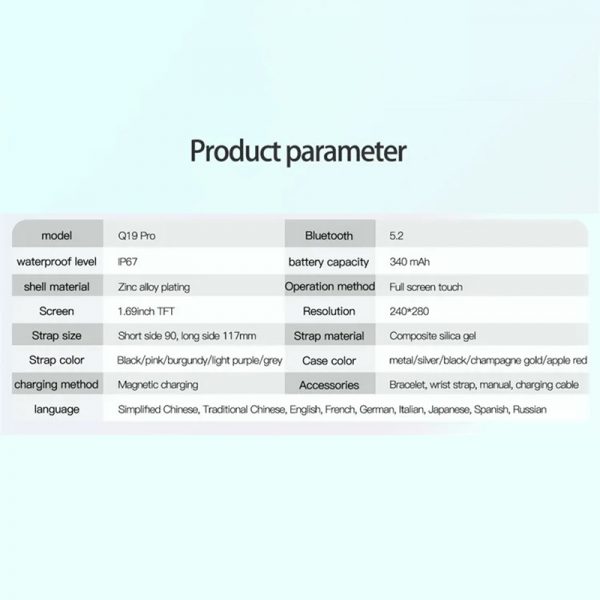 Smart watch Q19 Pro fitness tracker 1.69 inch Rectangular slim new arrival smart watch 2024 waterproof BT Q19 Pro - Image 6