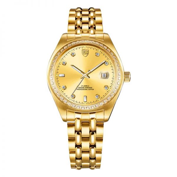 Classic man watch automatic factory wholesale all stainless steel golden mechanical watch luxury fashion wristwatch