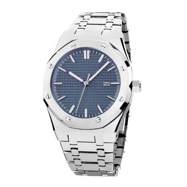 Custom logo man watch automatic all stainless steel wristwatch luxury business slim simple mechanical watch for man