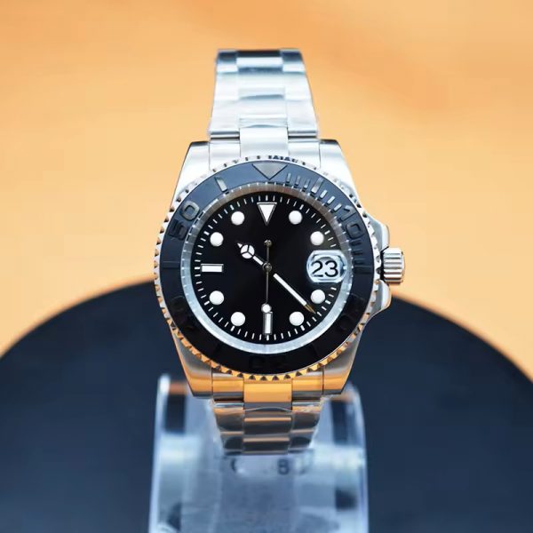 OEM automatic watch all stainless steel men wristwatch waterproof cyclops calendar handsome rotated ring watch - Image 2