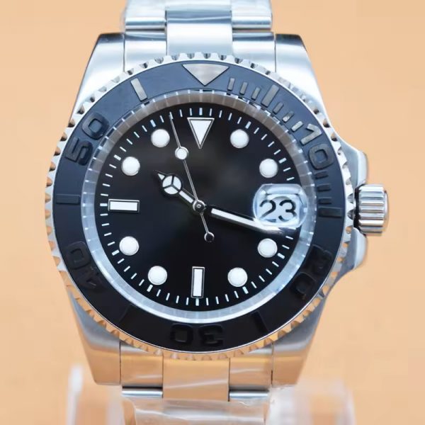 OEM automatic watch all stainless steel men wristwatch waterproof cyclops calendar handsome rotated ring watch - Image 3