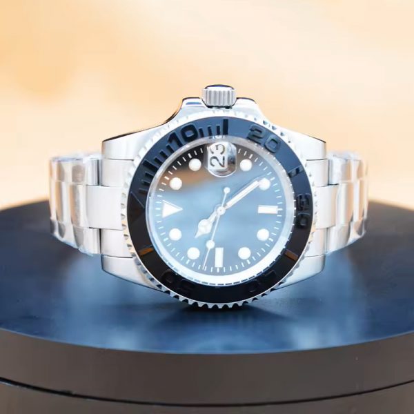 OEM automatic watch all stainless steel men wristwatch waterproof cyclops calendar handsome rotated ring watch - Image 4