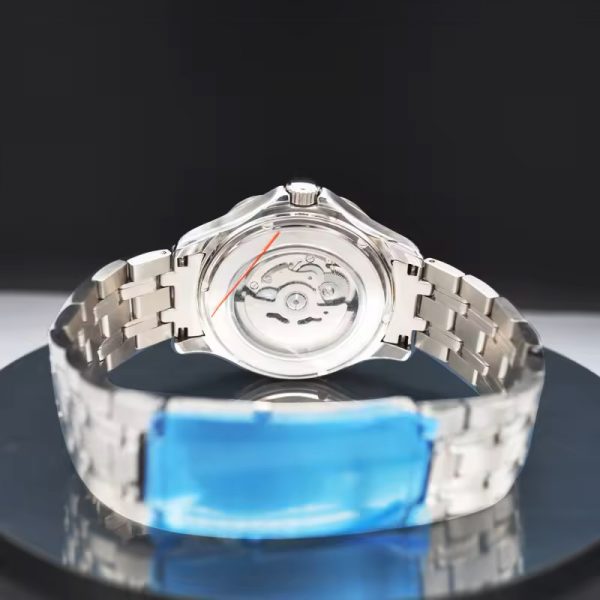 Men watch automatic stainless steel watch mechanical low price wholesale steel watch band strap round ring simple - Image 5