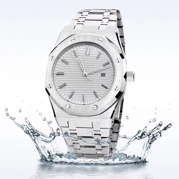 Custom logo man watch automatic all stainless steel wristwatch luxury business slim simple mechanical watch for man - Image 5