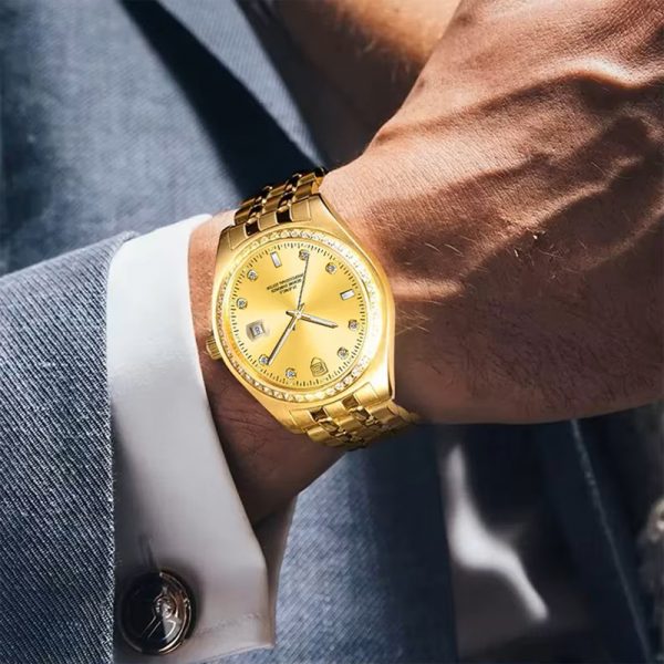 Classic man watch automatic factory wholesale all stainless steel golden mechanical watch luxury fashion wristwatch - Image 7
