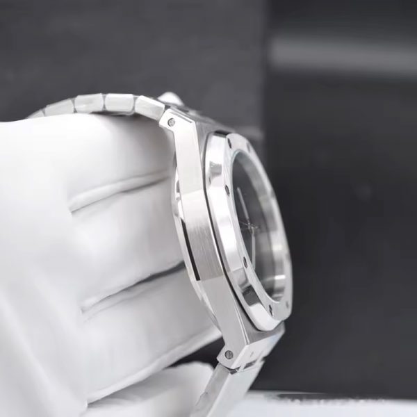 All stainless steel man watches automatic custom logo OEM customized mechanical watches in China silver sunray dial - Image 6