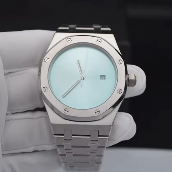 All stainless steel man watches automatic custom logo OEM customized mechanical watches in China silver sunray dial - Image 7