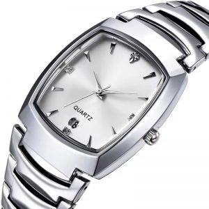 Hot selling couple watches all stainless steel with calendar man woman lovers wristwatches quartz customized logo