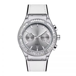 Woman wristwatch chronograph silicone strap diamond lady watches casual fashion timing custom logo made in China