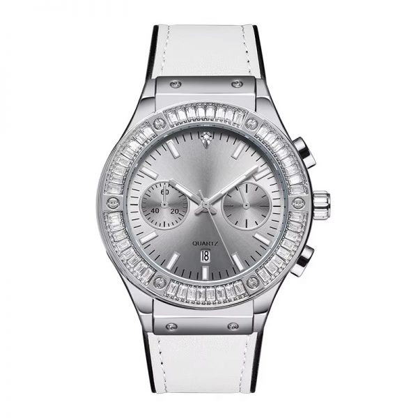 Woman wristwatch chronograph silicone strap diamond lady watches casual fashion timing custom logo made in China