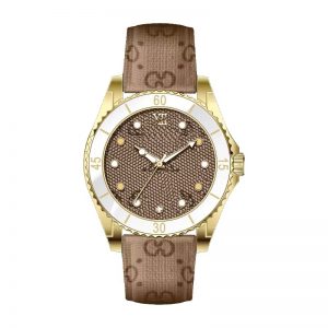 Elegant woman watch quartz brown genuine leather strap golden without calendar luminous girl wristwatch matte dial