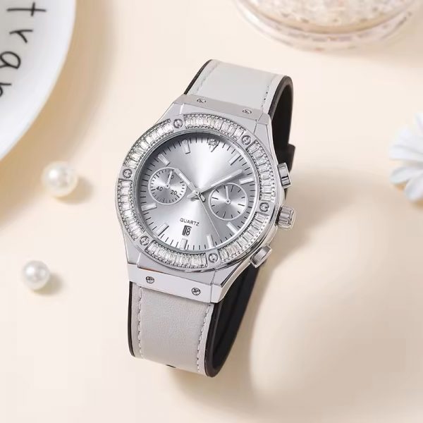 Woman wristwatch chronograph silicone strap diamond lady watches casual fashion timing custom logo made in China - Image 2