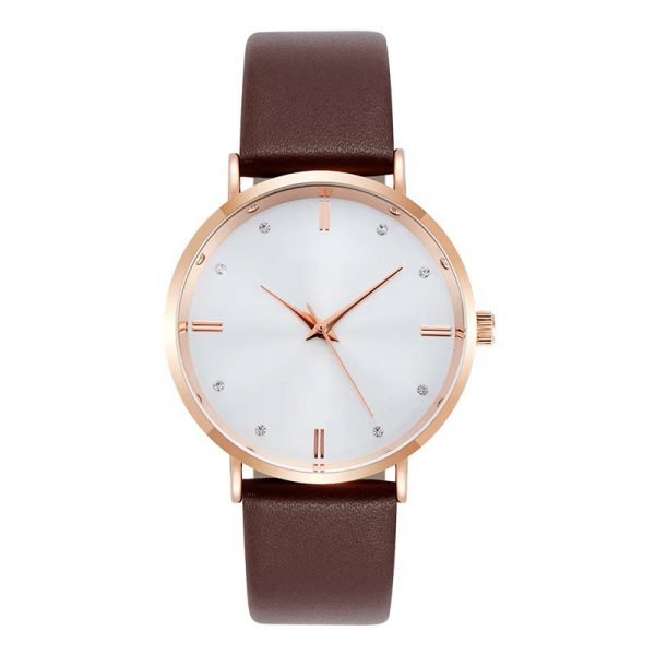 Young lady watch pink leather strap custom logo woman wristwatch OEM made in China customization girl dress watches - Image 2
