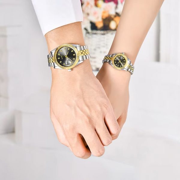 Couple watches stainless steel lover watches a pair men women wristwatches quartz gift watches gril boy lady young - Image 3