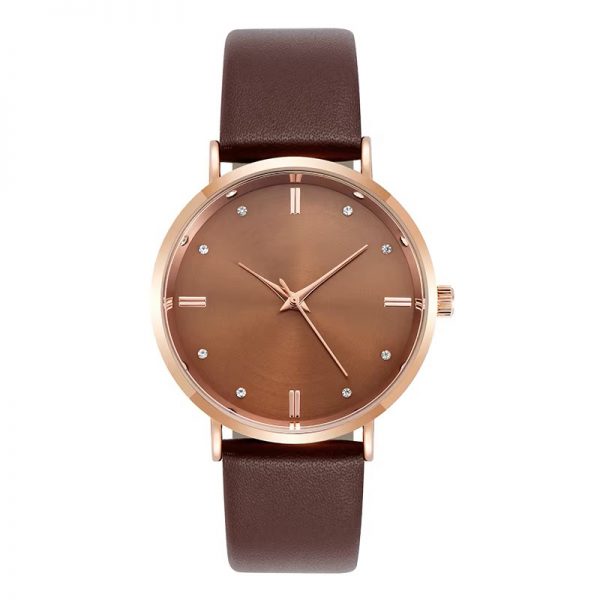 Young lady watch pink leather strap custom logo woman wristwatch OEM made in China customization girl dress watches - Image 3