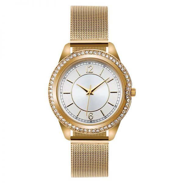 Wristwatch woman round casual leather strap mesh band simple diamond no calendar rose gold quartz women watches - Image 6