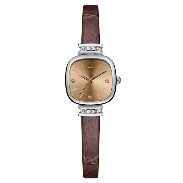 Woman watch square diamond leather band fashion women wristwatch quartz brown watch band small simple classic - Image 7
