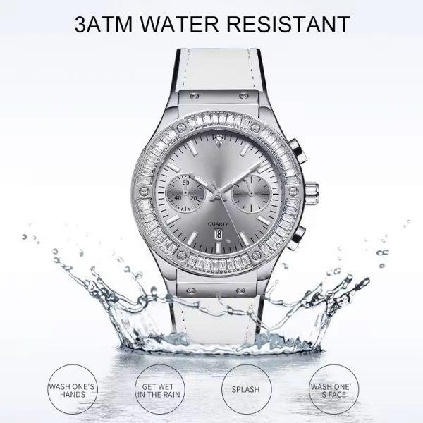 Woman wristwatch chronograph silicone strap diamond lady watches casual fashion timing custom logo made in China - Image 8