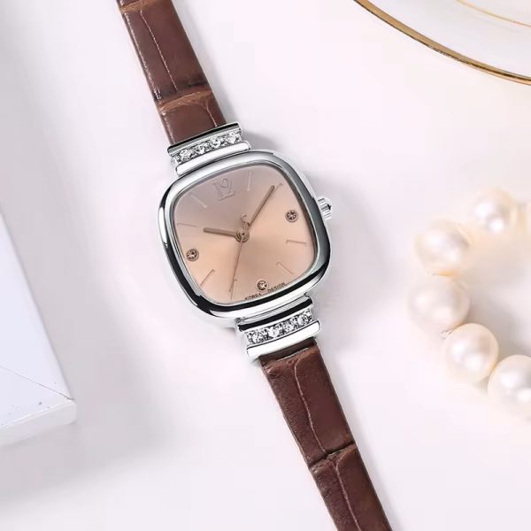 Woman watch square diamond leather band fashion women wristwatch quartz brown watch band small simple classic - Image 8