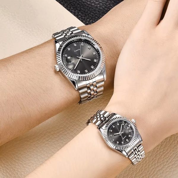 Couple watches stainless steel lover watches a pair men women wristwatches quartz gift watches gril boy lady young - Image 5