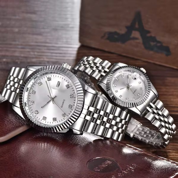 Couple watches stainless steel lover watches a pair men women wristwatches quartz gift watches gril boy lady young - Image 6