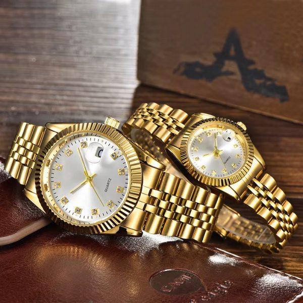 Couple watches stainless steel lover watches a pair men women wristwatches quartz gift watches gril boy lady young - Image 8