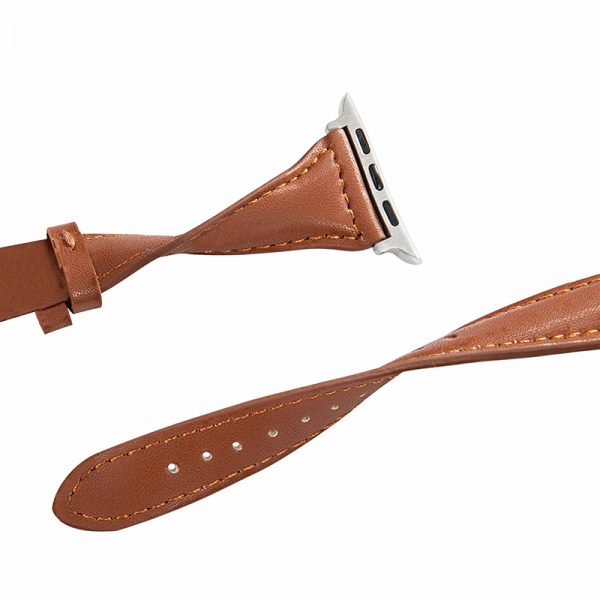 Slim Thin Luxury Genuine Leather Strap for Apple Watch Series 8/7/6/SE/5/4/3/2/1 width 38/40/41/42/44/45mm - Image 2