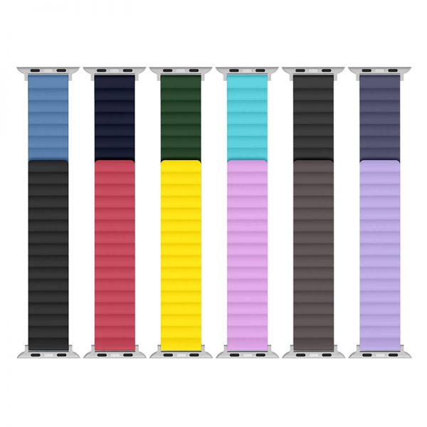 Reversible Watch Band for Apple Watch Series 7 6 5 SE Invertible Magnetic Silicone Watch Strap Chinese Factory - Image 4