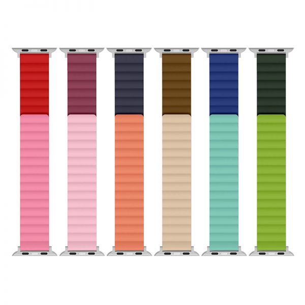 Reversible Watch Band for Apple Watch Series 7 6 5 SE Invertible Magnetic Silicone Watch Strap Chinese Factory - Image 6