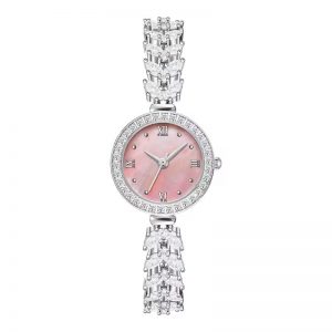 Woman watch diamond jewelry round bracelet bangle wristwatches steel quartz watch small simple round custom made
