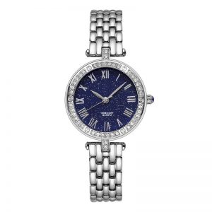 Woman watch small round starry sky blue lady watch diamond girl watch steel watch band China wristwatch manufacturer