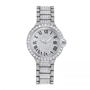 Luxury diamond watch woman sapphire crystal elegant watch woman round steel watch band casual quartz custom watch