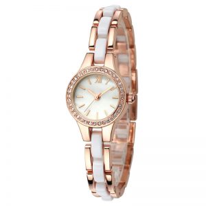Ceramic watch woman small diamond crystal rose gold black round cute casual beautiful fashion girl lady watch chinese