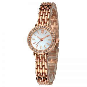 Beautiful woman watch small round diamond crystal new fashion bracelet hand chain woman watch steel quartz watches